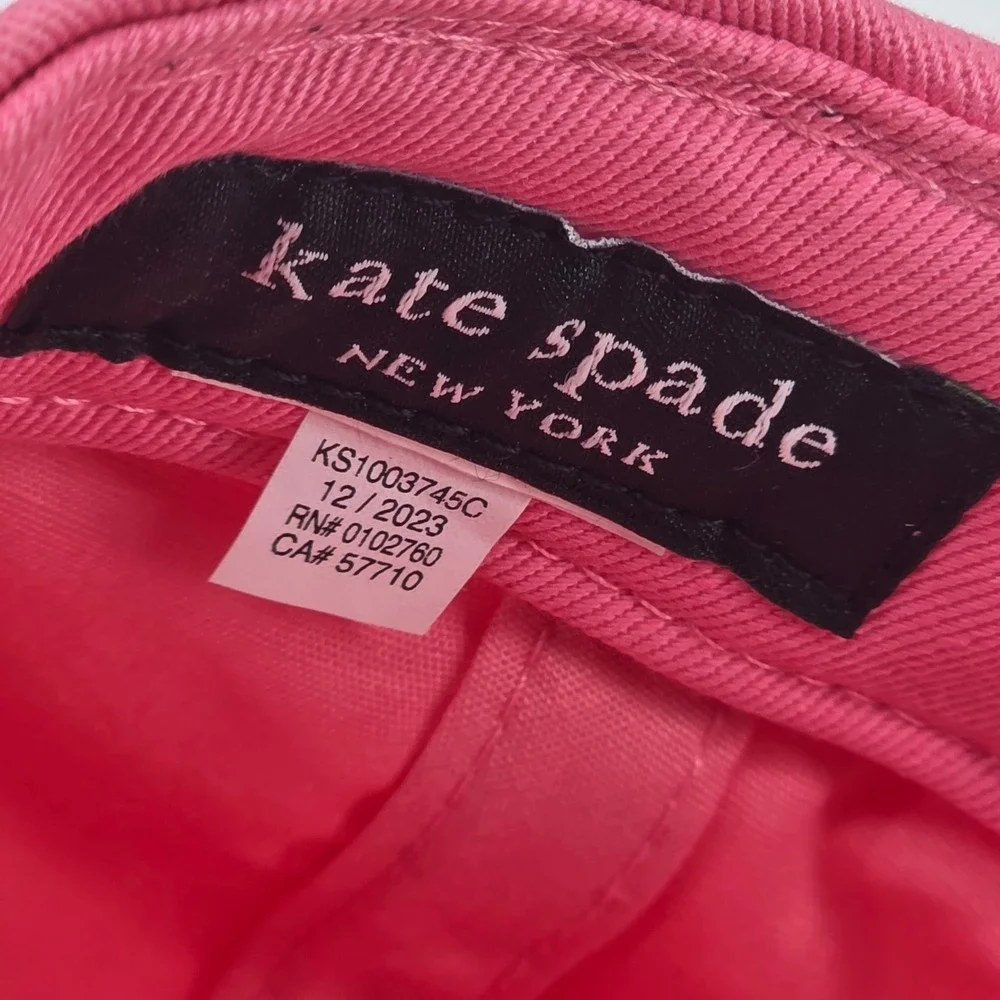 Kate Spade Baseball Cap Embroidered Logo Strawberry Shake Pink KS1003745C Hat